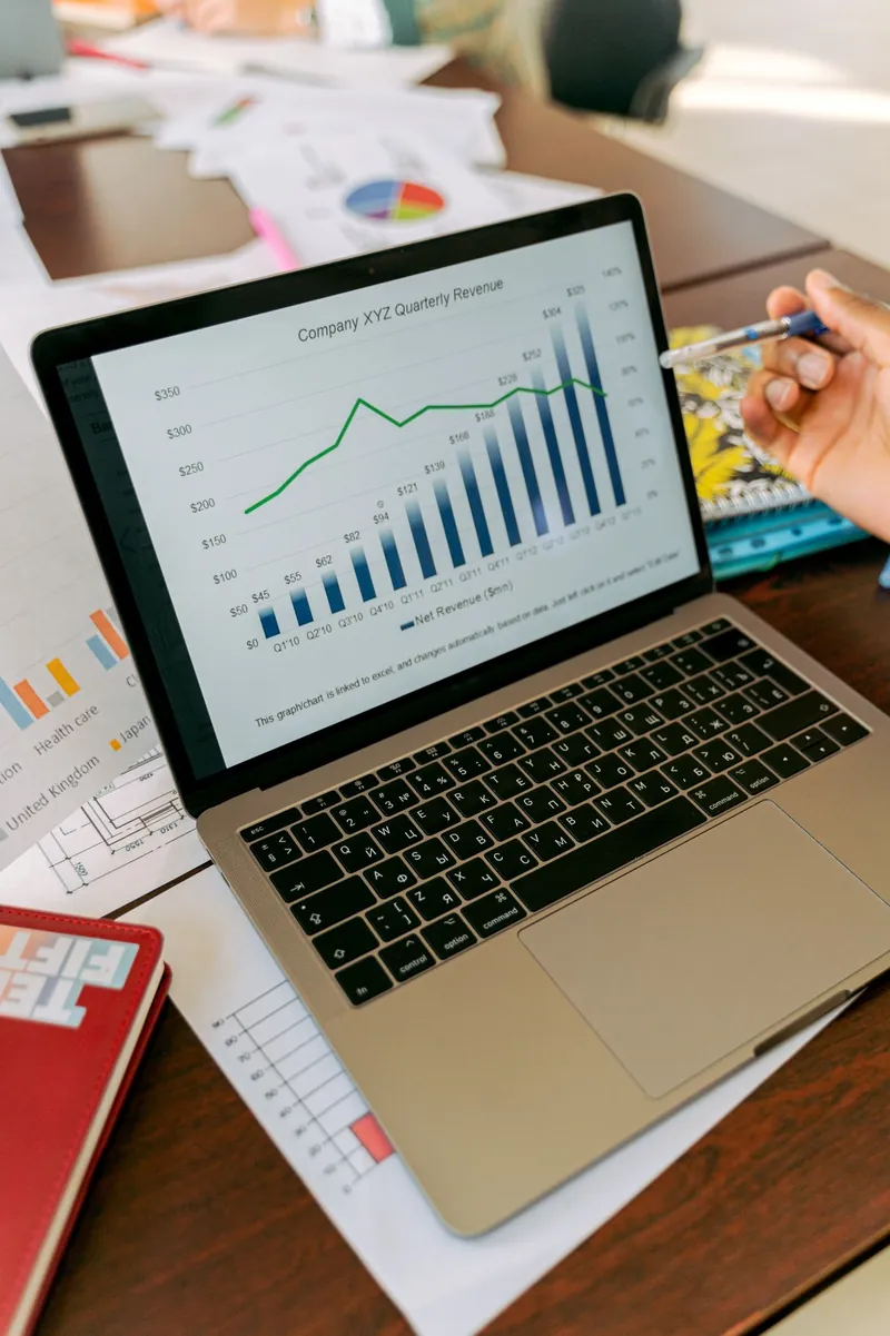 Notebook mostrando un gráfico de mercado